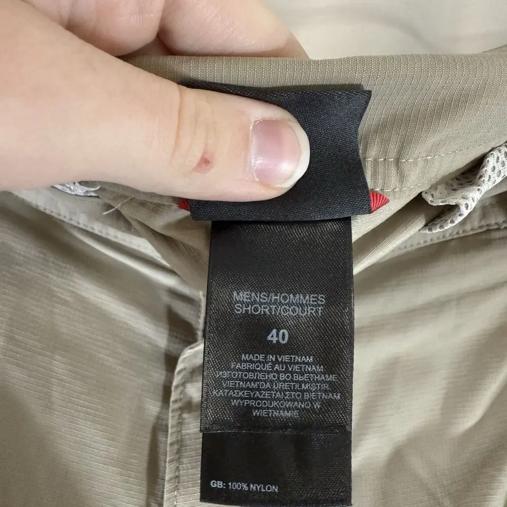 North Face Hiking Convertible Pants Men's 40x30 Khaki Zip Pocket Snap Zip